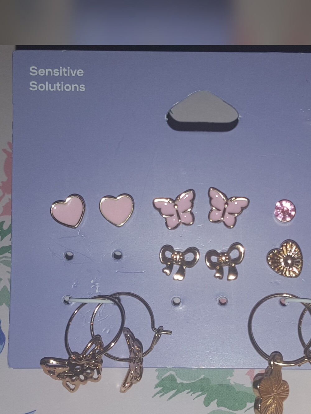 Claire's Pink Heart, Bow, Floral and Butterfly Earring Set